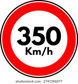 Speed limit 350 traffic sign