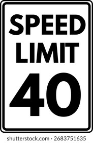 Límite de velocidad 40 mph señal de tráfico