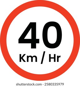 Speed Limit 40 sign, indicating a maximum speed of 40 mph, often used in urban or residential areas to ensure safe driving conditions.