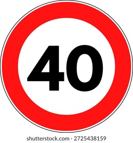 Speed limit 40 sign vector