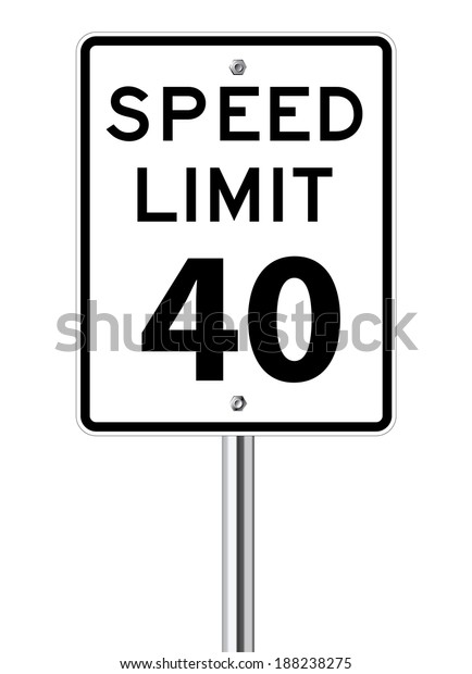 Speed Limit 40 Traffic Sign On Stock Vector (Royalty Free) 188238275 ...