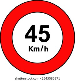 Limite De Velocidade Vetor De Sinal De 45 Kmh