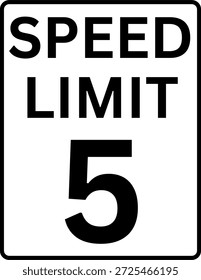 Límite de velocidad 5 mph señal de tráfico