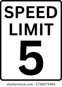 Límite de velocidad 5 mph Señal de tráfico Vector