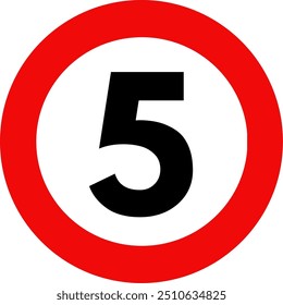 Speed Limit 5 Sign Vector