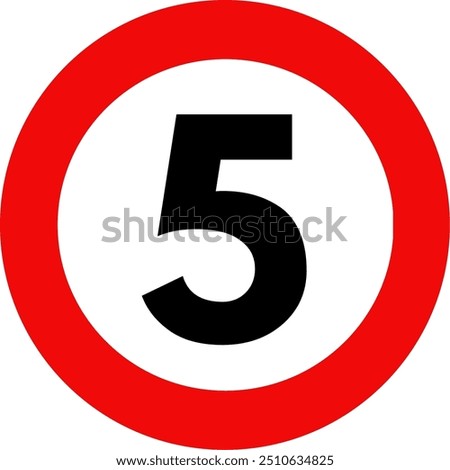 Speed Limit 5 Sign Vector