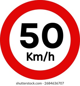 Limite de velocidade 50 km/h Sinal de trânsito