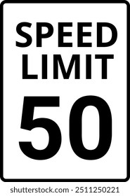 Sinal De Limite De Velocidade 50 Mph