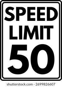 Speed limit 50 mph traffic sign
