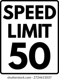 Limite de velocidade Sinal de tráfego de 50 mph, Limite de velocidade Sinal de 50