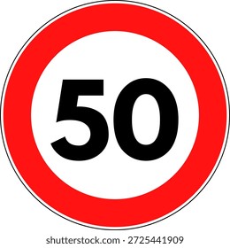 Límite de velocidad 50 signo Vector