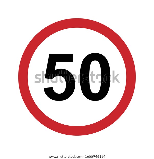 speed limit of 50 vector sign symbol. fifty speed\
limit vector traffic\
sign.