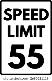 Geschwindigkeitsbegrenzung 55 mph Straßenschild