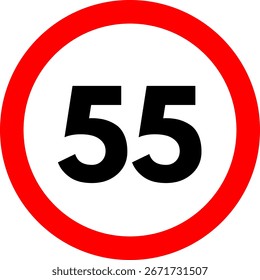 Speed Limit 55 Sign, 55 Speed Limit Sign