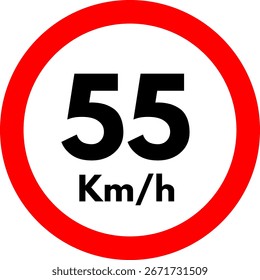 Speed Limit 55 Sign, 55 Speed Limit Sign