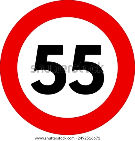 Speed Limit 55 Sign, 55 Speed Limit Sign