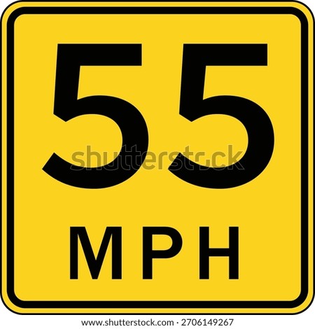 speed limit 55 sign.Advisory Speed Sign Face