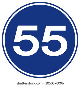Speed Limit 55 Traffic Sign,Vector Illustration, Isolate On White Background Label. EPS10
