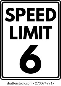 Geschwindigkeitsbegrenzung 6 mph Verkehrszeichen