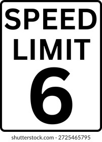 Límite de velocidad 6 mph señal de tráfico