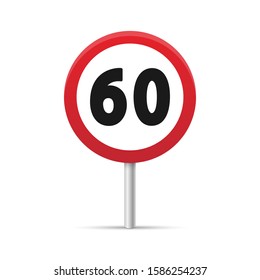 Speed limit, 60. Graphic template. Vector background