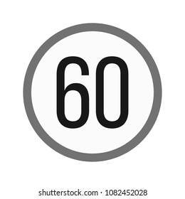 Speed limit 60 icon