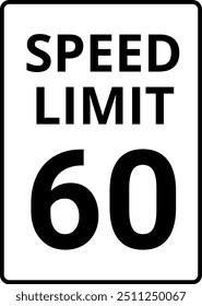 Sinal De Limite De Velocidade 60 Mph