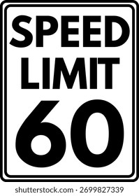 Limite de velocidade - sinal de trânsito a 60 mph