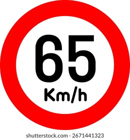 Límite de velocidad 65 signo, 65 signo de límite de velocidad