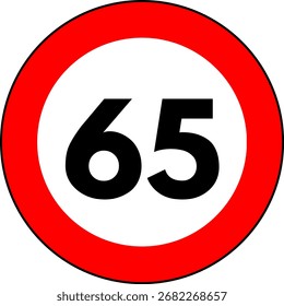 Speed limit 65 traffic sign