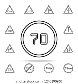 speed limit 70 icon. road sign icons universal set for web and mobile