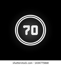 speed limit 70 neon icon. Elements of road sign set. Simple icon for websites, web design, mobile app, info graphics