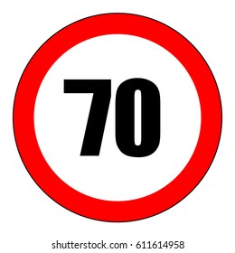 Speed limit 70 sign.