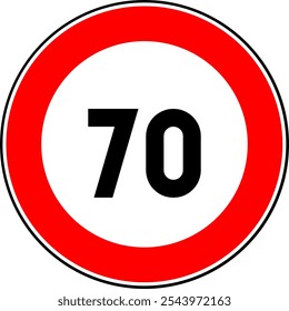 Speed Limit 70 Sign Vector