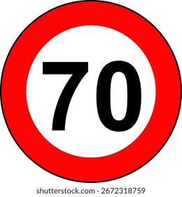 Límite de velocidad 70 Signo Vector