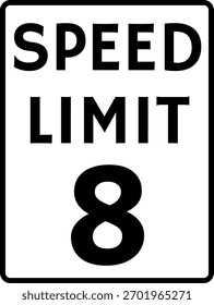 Speed Limit 8 mph Traffic Sign