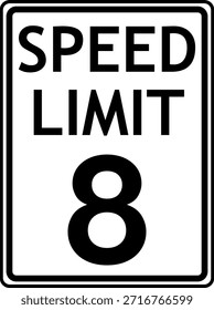 Limite de velocidade Sinal de trânsito de 8 mph