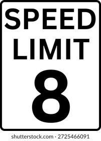Límite de velocidad 8 mph señal de tráfico