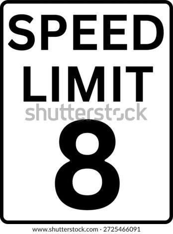 Speed limit 8 mph traffic sign