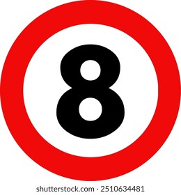 Speed Limit 8 Sign Vector