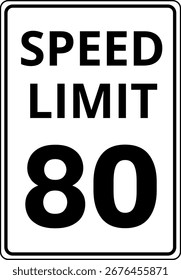 Limite de velocidade Sinal de trânsito de 80 mph, Limite de velocidade Sinal de estrada de 80 milhas por hora
