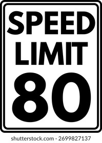 Limite de velocidade sinal de trânsito de 80 mph