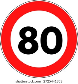 Límite de velocidad 80 signo Vector
