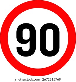 Vetor de Sinal de Limite de Velocidade 90