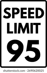 Límite de velocidad 95 mph Señal de tráfico