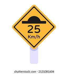 A speed limit board icon in flat design 

