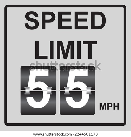 Speed limit with changeover board - 55 mph Speed Limit