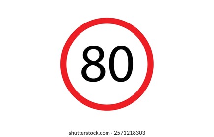 Speed limit, driving speed limit eighty 80 sign. traffic signs	
