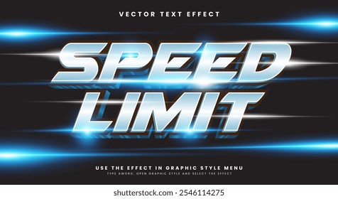 Límite de velocidad Plantilla de efecto de texto editable Adecuado para el tema de carreras