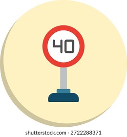 Ícone de estilo de círculo plano de limite de velocidade